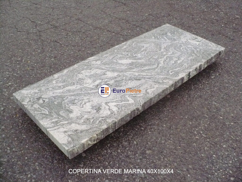 Lastra in pietra naturale Verde Marina, dimensioni 40x100x4 cm