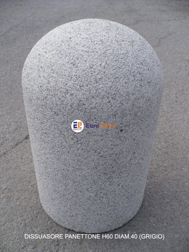 Dissuasore panettone in pietra grigia H60 diametro 40 cm Europietre Cuneo