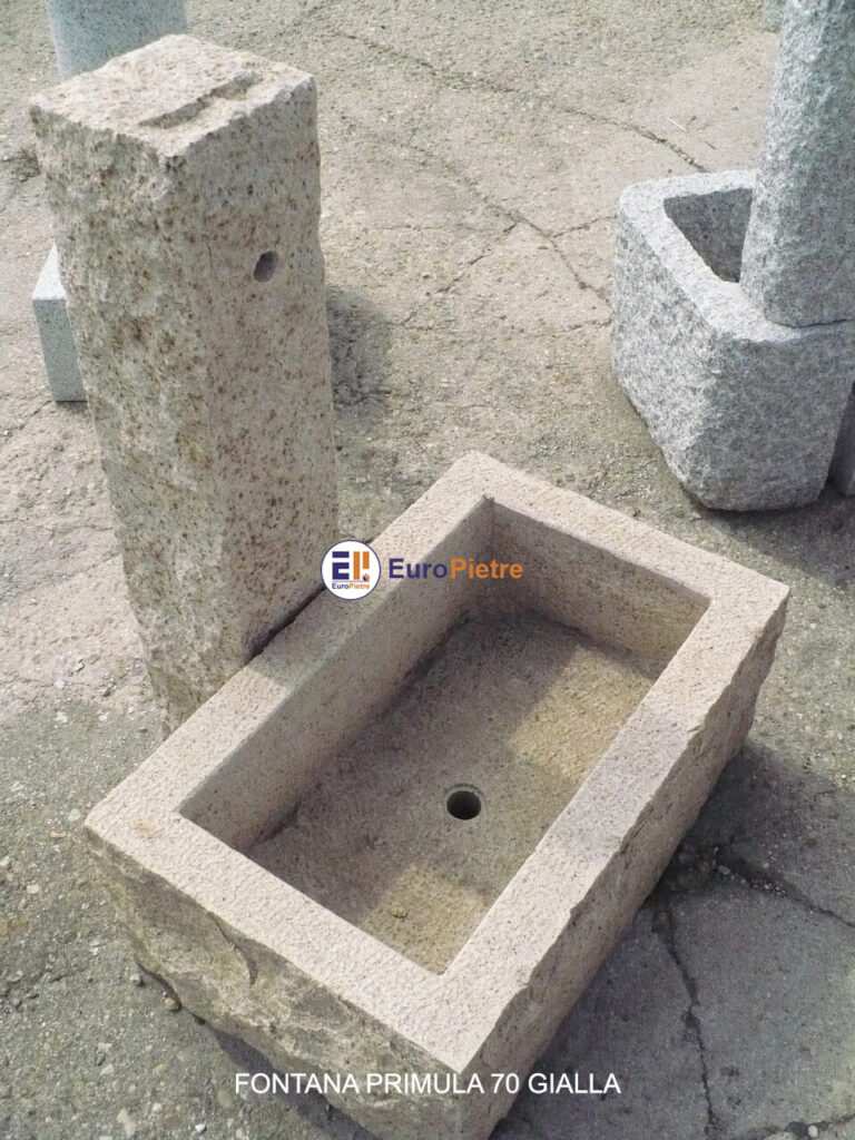 Fontana Primula 70 gialla in pietra naturale, materiali lapidei Cuneo